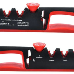 Afilador de cuchillos profesional, herramienta de ángulo ajustable, cinco en uno, Negro, Rojo