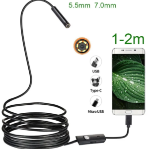 Endoscopio Android 3 en 1 para teléfono inteligente, cámara de inspección de boroscopio con USB, Micro USB, tipo C, impermeable, 7MM, 5,5