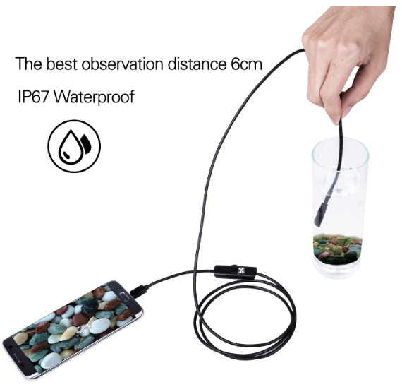 Endoscopio Android 3 en 1 para teléfono inteligente, cámara de inspección de boroscopio con USB, Micro USB, tipo C, impermeable, 7MM, 5,5 - Image 2