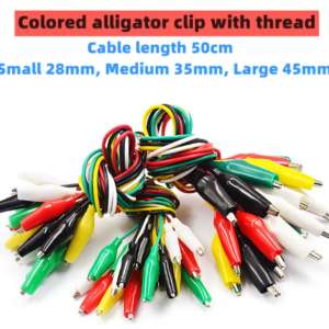 Cables de 50 cm con terminales de cocodrilo grande (4.5 mm)