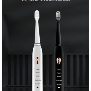 cepillo de dientes eléctrico para adulto, cepillo de dientes eléctrico recargable automático Jianpai color negro
