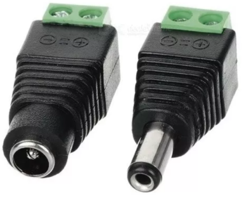 Conector DC Jack Bornera CCTV y proyectos DIY Par Hembra-Macho