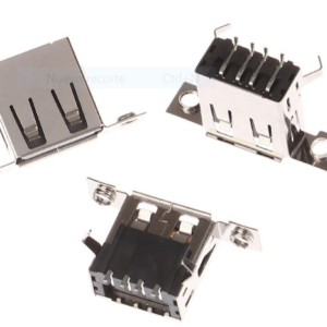 Conector hembra Micro USB 2,0. Conector de puerto USB, con orificios de tornillo