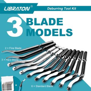 Herramienta de desbarbado con 11 hojas de acero HSS, herramienta de desbarbado de cabeza giratoria de 360 grados para resina, metal, plástico, impresión 3D y madera