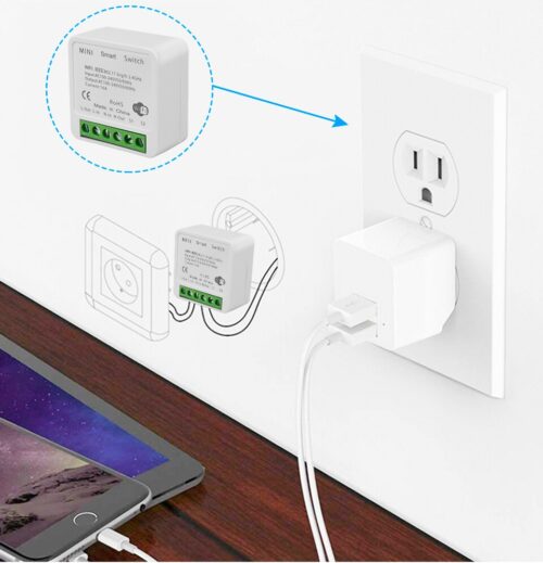 Interruptor inteligente con WiFi para el hogar, minidispositivo de 16A con control bidireccional por voz, compatible con Tuya, Alexa, Yandex, Alice y Smart Life. - Image 4