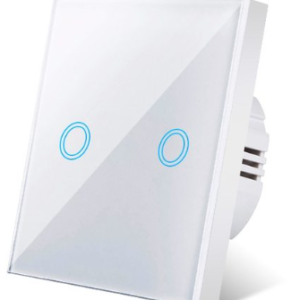 Interruptor táctil casa inteligente AC100 240V, panel de cristal blanco templado, interruptores de sensor de luz de pared