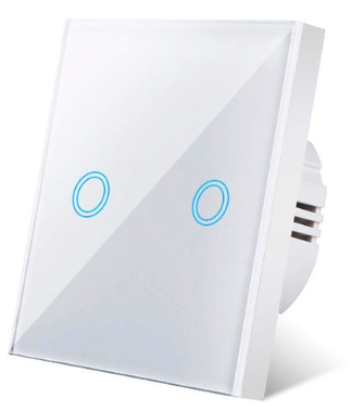 Interruptor táctil casa inteligente AC100 240V, panel de cristal blanco templado, interruptores de sensor de luz de pared