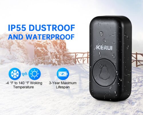 Timbre inalámbrico impermeable para exteriores de color negro, timbre de puerta inteligente para el hogar, Kit de melodías de bienvenida, alarma de seguridad con Flash LED para la casa. - Image 3
