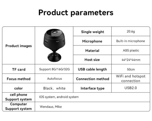 Minicámara A9 WiFi HD 1080p, grabadora de vídeo inalámbrica, grabadora de voz, monitoreo de seguridad, hogar inteligente para bebés y mascotas - Image 6