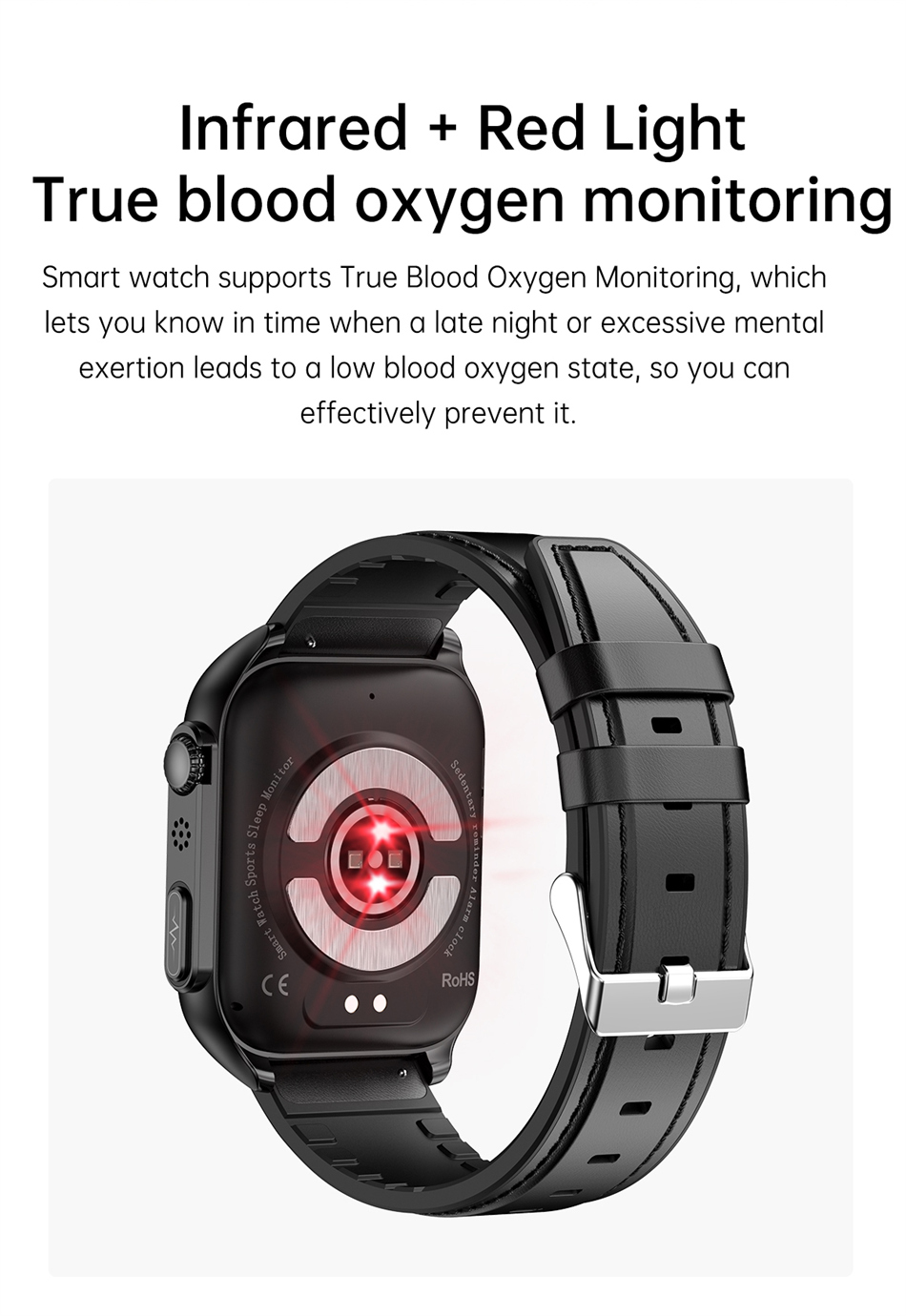Reloj inteligente deportivo para hombre, pulsera de acero, control de azúcar en sangre, control del ritmo cardíaco, control de sueño, control de oximetría, control de presión arterial, termómetro corporal,  Bluetooth, llamadas. - Image 5