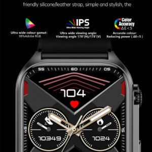 Reloj inteligente deportivo para hombre, pulsera de acero, control de azúcar en sangre, control del ritmo cardíaco, control de sueño, control de oximetría, control de presión arterial, termómetro corporal,  Bluetooth, llamadas.