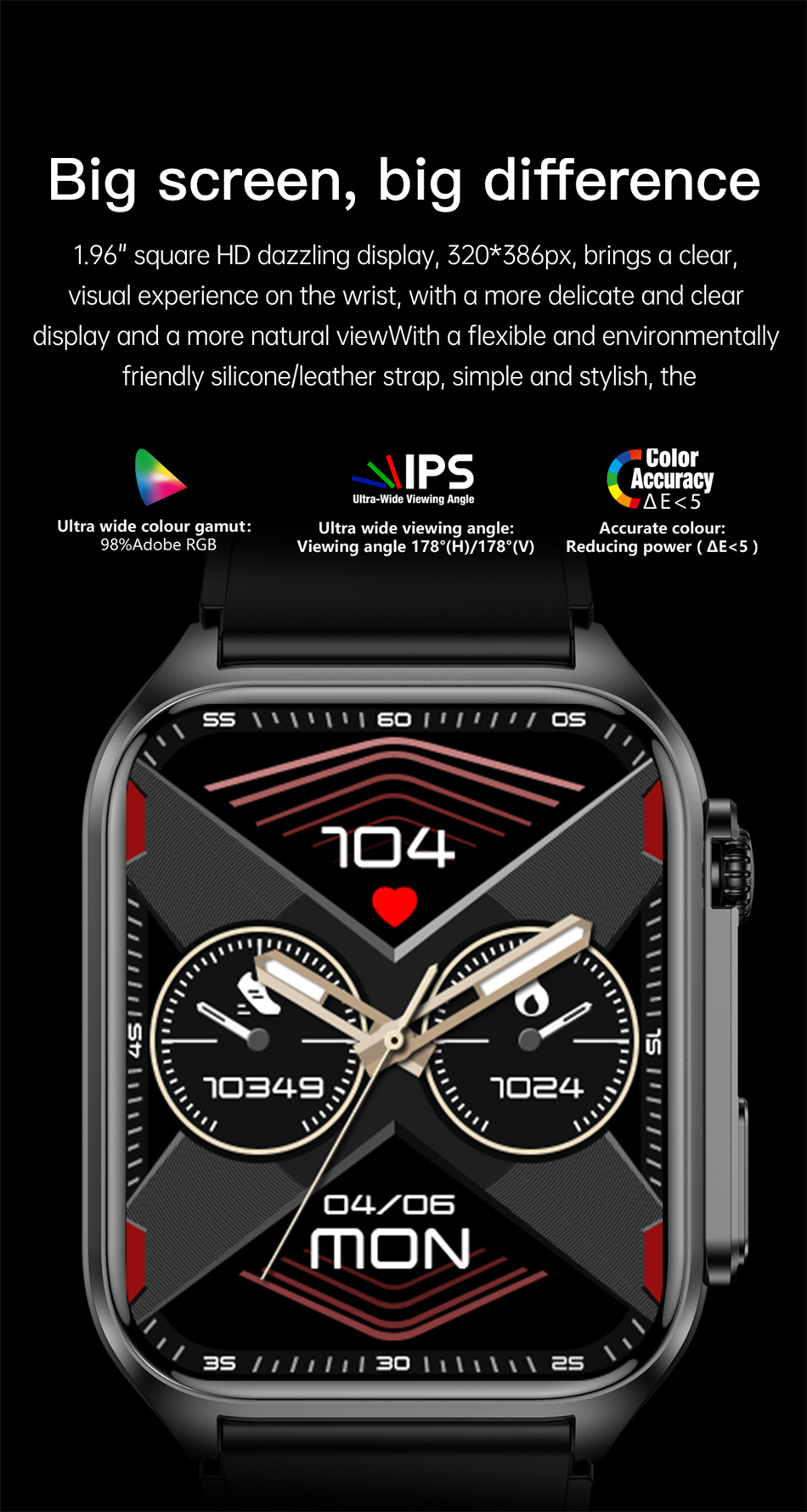 Reloj inteligente deportivo para hombre, pulsera de acero, control de azúcar en sangre, control del ritmo cardíaco, control de sueño, control de oximetría, control de presión arterial, termómetro corporal,  Bluetooth, llamadas.