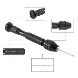 Taladro de mano de aluminio micro con llave Chuck HSS Broca giratoria de acero para carpintería, manualidades y proyectos.