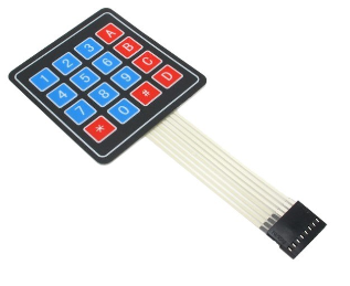 Teclado Matricial de membrana 4×4 de 16 dígitos.