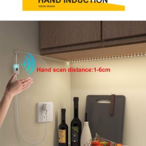 Cinta de luces LED de 5m con Sensor de encendido y apagado, luz de fondo con USB, CC de 5V, barrido manual, TV, cocina, debajo del gabinete