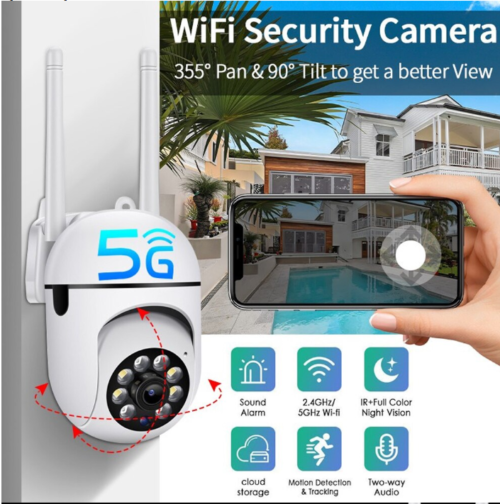 Cámara IP de seguridad para exteriores, videocámara inalámbrica de 2MP con WIFI, seguimiento humano por IA, Audio bidireccional, cámara nocturna a Color.