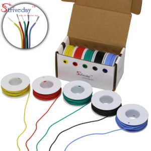 Cable trenzado de silicona Flexible, 50m/caja, 30AWG, 5 colores mezclados, cobre estañado, bricolaje