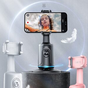 Palo de selfie operado por Inteligencia artificial. (AI face tracker) Seguimiento automático de rostro, disparo automático, rotación de 360 grados. Gimbal