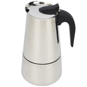 Cafetera Moka de 9 tazas en acero inoxidable, diseño moderno