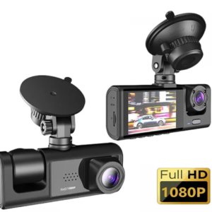 Cámara para vehículo de visión nocturna IR, grabación en bucle de 3 cámaras y pantalla IPS de 2 ", 1080P. Sin tarjeta SD