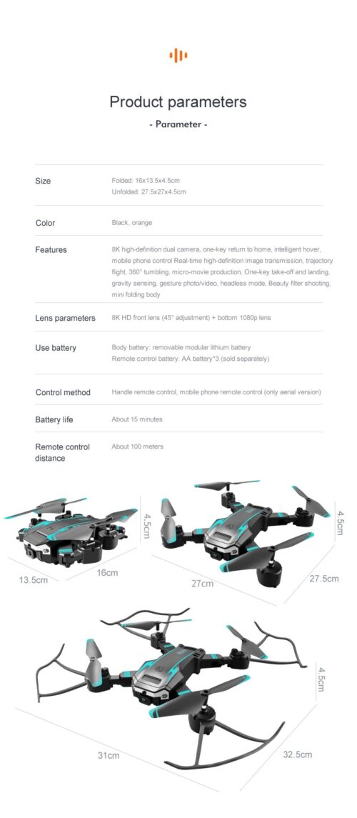 Dron 8K 5G profesional HD, fotografía aérea, evitación de obstáculos, UAV, helicóptero de cuatro rotores. Lanzamiento mundial - Image 9