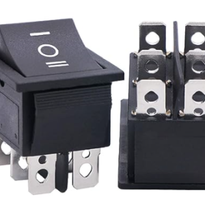 Interruptores de botón de encendido 2 posiciones 6 pines negro 30/40A, 250V CA de alta corriente, encendido/apagado, especial para máquina de blindaje, KCD4, punto de plata esterlina, 1 unid