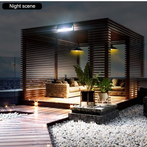Lámpara solar de pared de 190 leds para iluminación de exteriores y/o jardín con sensor de movimiento. impermeable IP65, 4 modos de funcionamiento. - Image 4