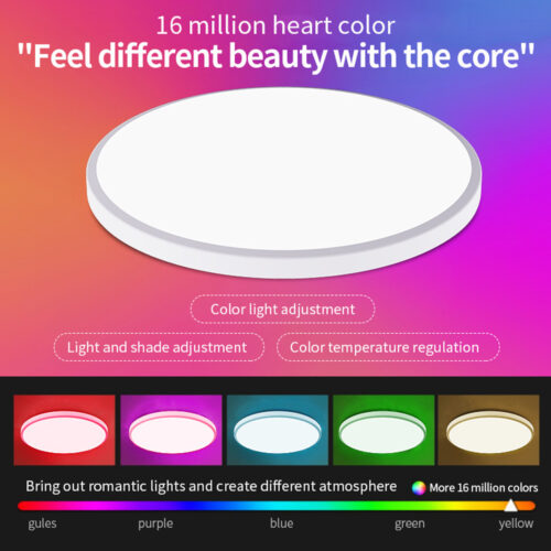 Lámpara de techo redonda LED inteligente WIFI RGB Tuya APP regulable compatible con Alexa Google Assistant para dormitorio - Image 8