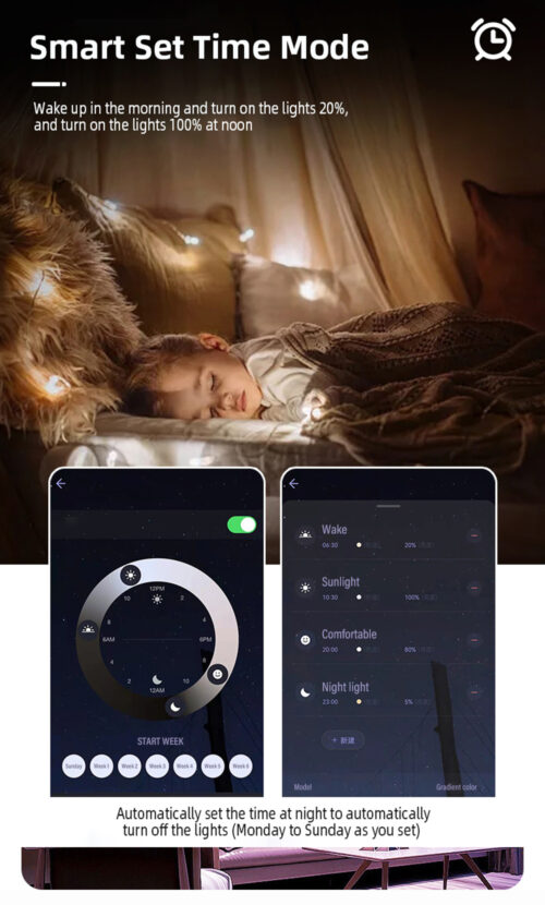 Lámpara de techo redonda LED inteligente WIFI RGB Tuya APP regulable compatible con Alexa Google Assistant para dormitorio - Image 3