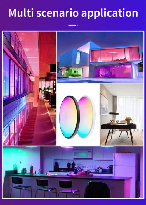 Lámpara de techo redonda LED inteligente WIFI RGB Tuya APP regulable compatible con Alexa Google Assistant para dormitorio - Image 4