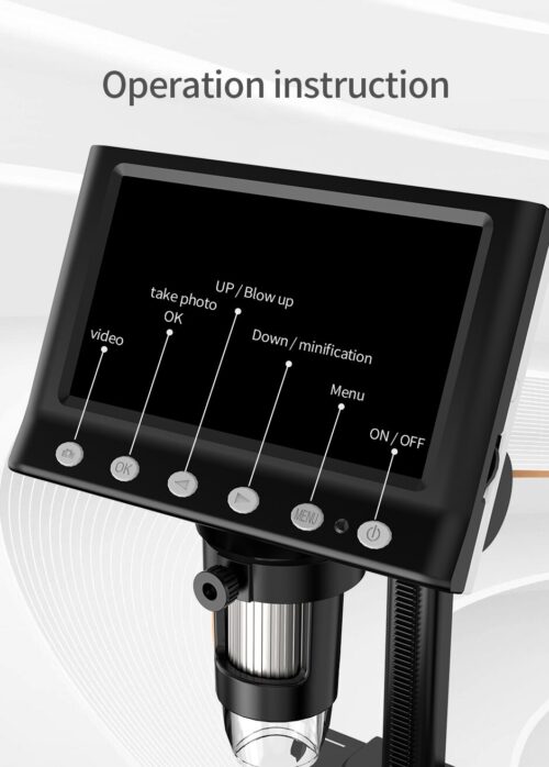 Microscopio Digital LCD de 4,3 pulgadas para niños, microscopio de numismática 40-1000X , USB, 8 LED - Image 4