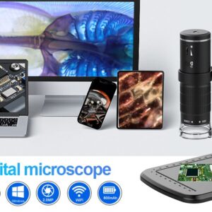 Microscopio digital inalámbrico WIFI con soporte Flexible, microscopio portátil de mano con aumento de 50X-1000X, USB, para iPhone, Android y PC.
