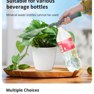 Rociador de émbolo para jardinería. Utiliza cualquier botella de bebida como recipiente de almacenamiento. Cabezal de pulverización ajustable de presión manual de alta presión.