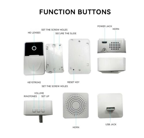 Timbre inalámbrico para exteriores, cámara HD de seguridad con visión nocturna, intercomunicador de video, cambio de voz para monitor del hogar por teléfono. - Image 9