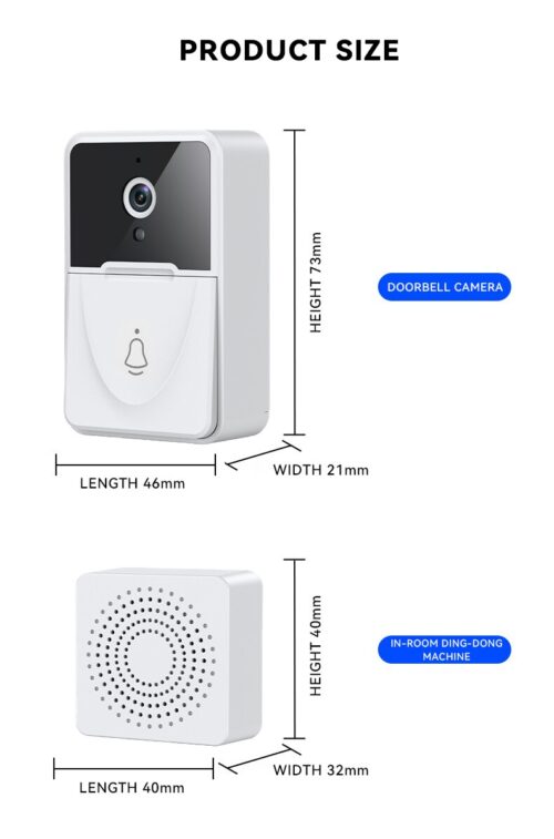 Timbre inalámbrico para exteriores, cámara HD de seguridad con visión nocturna, intercomunicador de video, cambio de voz para monitor del hogar por teléfono. - Image 8