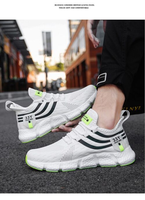 Zapatillas deportivas de malla transpirables para hombre de color blanco talla 43. - Image 3