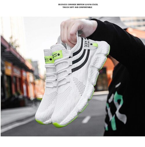 Zapatillas deportivas de malla transpirables para hombre de color blanco talla 43. - Image 4