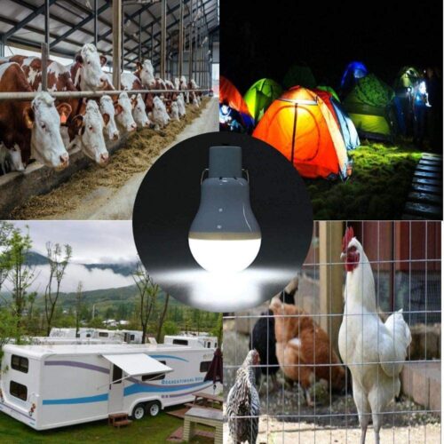Bombilla LED de 7W con panel solar para exteriores, luz colgante portátil impermeable para jardín, senderismo, pesca, luces de emergencia. - Image 2