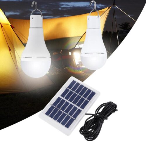 Bombilla LED de 7W con panel solar para exteriores, luz colgante portátil impermeable para jardín, senderismo, pesca, luces de emergencia. - Image 3