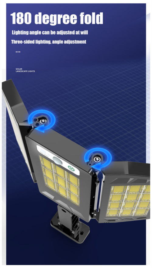 Reflector lámpara solar plegable impermeable de para exteriores de 264 LEDS. Reflector de luz solar con sensor de movimiento y control remoto de 3 modos.  - Image 6